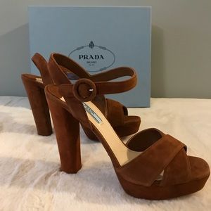 Prada Suede Platform Sandals